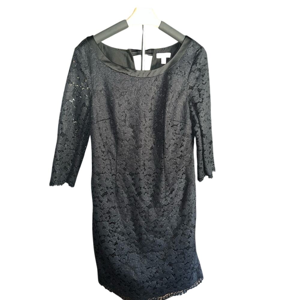 UEC LILLY PULITZER BLACK LACE SCALLOPED HEM DRESS SZ 10 - Picture 4 of 10